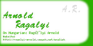 arnold ragalyi business card